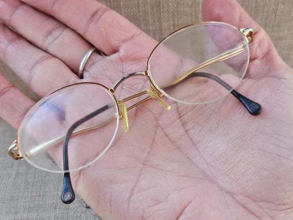 Escada Vintage Glasses Frame Half Rim Gold Tone Women 