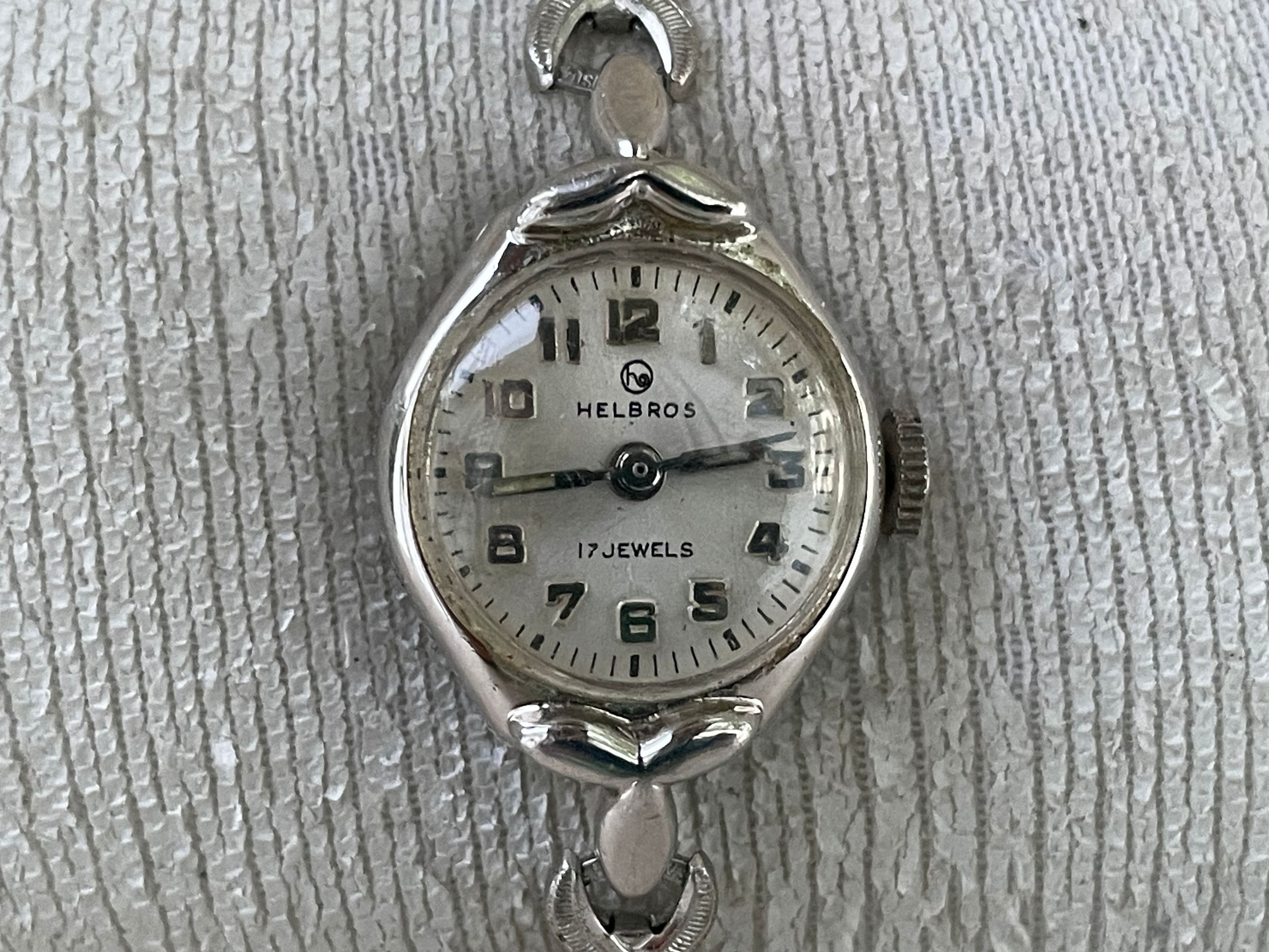 Vintage Rare Helbros Ladies Wristwatch Silver Tone Jewels Hand - Etsy