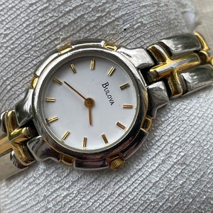 Bulova Women Wristwatch Quartz Analog Watch Gold/Silver Tone Wrist Watch