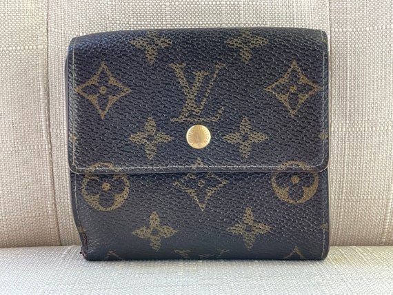 Vintage Louis Vuitton Wallet Card Holder Brown Leather Trifold