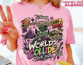 Descendants Zombies Camp Rock Worlds Collide Concert Tour Shirt 2026