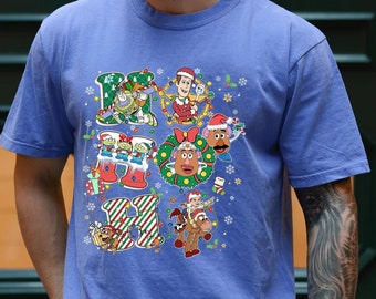 Disney Christmas Toy Story Christmas Lights Shirt, Buzz Lightyear, Woody, Jessie, Rex, Slinky Xmas Tee, Disneyland Xmas Matching Shirt