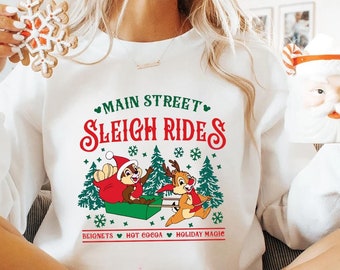 Chip & Dale Christmas Shirt, Christmas Disney Family Vacation T-shirt, Chipmunks Gifts, Christmas Tree Farm Double Trouble Disney Shirt