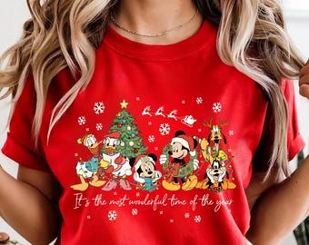 Vintage It's The Most Wonderful Time of The Year Disney Christmas Shirt,Cartoon Mickey and Friends Christmas Party 2025,Mickey & Friends WDW