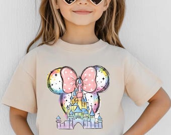 Camiseta infantil del Castillo de Disney, camiseta infantil de las Princesas Disney, camiseta de Elsa y Rapunzel, camiseta de Jasmine Aurora, camiseta de Cenicienta y Ariel