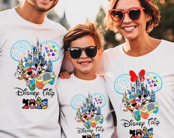 Disney reis 2025 shirts, familie Disney, Disneyworld sweatshirts, Disneyland shirt, Disney vakantie shirts, Disney familie shirts, bijpassend T-shirt