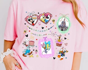 Comfort Color® Disney and Friends Birthday Girl Shirt, Minnie Mouse Tee, Disney, Disney birthday Trip t-shirt, Disney girl birthday