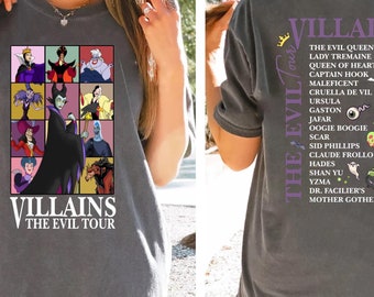 Camiseta Comfort Colors® de Disney Villains: El viaje del mal, camiseta de Disney Maléfica, camiseta de Disney, camiseta de princesas de Disney, camiseta de la familia Disney