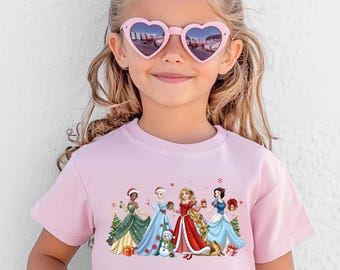 Disney Princess Christmas Kids T-Shirt, Princess Xmas Toddler Shirt, Disney Girls Trip Adult Sweatshirt, Disney Xmas Princesses Youth Shirt