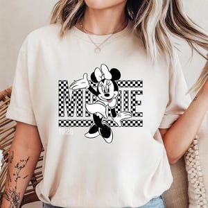Comfort Colors® Vintage Minnie Mouse Shirt, Minnie Checkered Shirt, Vintage Minnie Shirt, Magic Kingdom Shirt, Disney Vacation Shirt