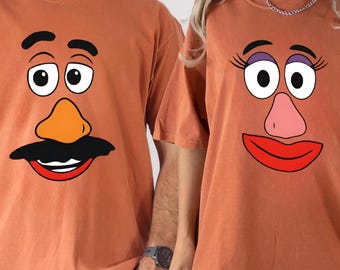 Comfort Colors® Mr Potato And Mrs Potato Shirt, Disney Couples T-Shirt, Toy Story Shirt, Potato Face Shirt, Family Matching Shirts