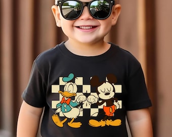 Checkered Donald And Mickey Toddler T-Shirt, Disney Friends Shirt, Mickey And Donald Kids Shirt, Best Friends Shirt, Dad and Son Shirt