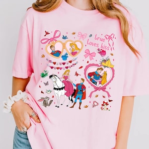 Disney Aurora Coquette Shirt, Disney Family Trip Tee, Retro Fairytale Shirt, Retro Princess Birthday Shirt, Coquette Princess Vacation Shirt