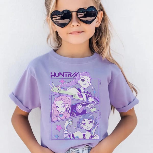 Comfort Colors® Kpop Demon Hunters Shirt, Jinu Manga Shirt, Korean Pop Lover Gift, Kpop Huntrix Shirt, Demon Hunter Merch, Saja Girls Fan