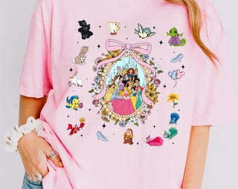 Comfort Colors Disney Princess Shirt, Coquette Disney Princess Tee, Disney Girl Trip Tee, Disney Group Shirt, Personalized Disney Tee
