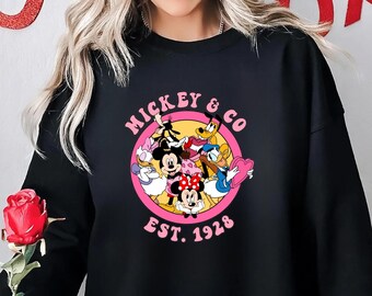 Camiseta de San Valentín de Mickey y compañía (1928), camiseta de San Valentín, camiseta de Disney, camiseta de Mickey y sus amigos, personajes de Disney