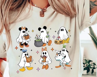 Chemise Halloween Disney, chemise fantôme Mickey et ses amis, t-shirt effrayant Halloween Disney, chemises vacances Disneyland, chemise fantôme Disney