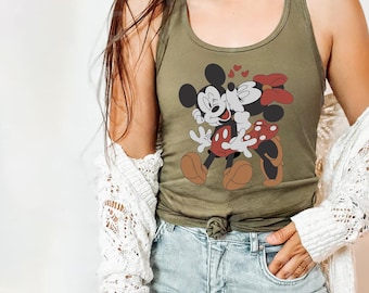 Disney Classic Minnie Micky Maus Kuss Tank Top, Minnie Tank Top, Mickey Tank Top, Disneyland Urlaub Urlaub Tank Top, Disney Retro