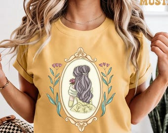 Disney Belle Mirror Shirt, Comfort Colors Bookish Tee, Vintage Style Reading Shirt For Women, Tale As Old As Time, Book Lover Gift
