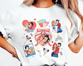 Retro 90-tals Roxanne och Max Comfort Colors T-shirt, En fånig film-tröja, Disney-par matchande t-shirt, Max och Roxanne, Disneyland-resa
