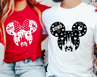 XOXO Disney Couple Shirts, Disney Shirt, Mickey Mouse Shirt, Valentines Day Shirt, Minnie Mouse Shirt, Disneyworld Shirt, Love Shirt