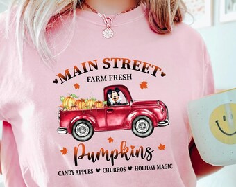 Main Street Farm Fresh Pumpkins Shirt, Disney Fall Shirts, Disney Fall Trip Shirt, Retro Autumn Shirt, Disney Thanksgiving Shirt