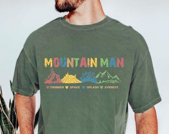 Mountain Man Disney Shirt, Disney inspiriertes Geschenk für ihn, Disney Dad T-Shirts, Disneyland T-Shirts für Herren, Splash Space Thunder