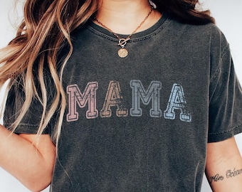 Comfort Colors® Mama Shirt Mothers Day Gift From Daughter for Mom, Mama T-shirt For Birthday Gift For Her, Baby Shower Christmas