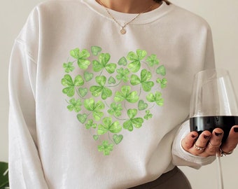 Comfort Colors® St. Patrick's Day Shirt, Shamrock Heart T-Shirt, Lucky Shamrock Shirt, Saint Patrick Shirts for Women