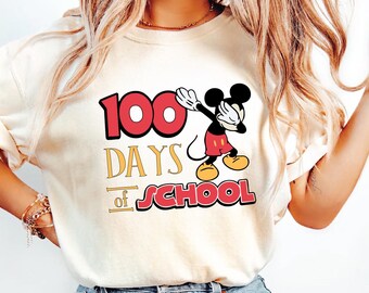 Comfort Colors® Disney 100 Years Of School Shirt, Disney Vacay Shirt, Disney Party T-Shirt, Disneyland T-Shirt, Mickey  Shirt