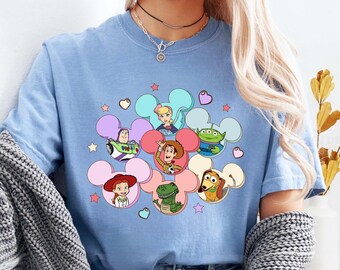 Koszulka Walentynkowa Toy Story, Różowa bluza Walentynkowa z postaciami Disneya, Koszulka Walentynkowa, Dopasowana koszulka Disney, Koszulka Wesołych Walentynek