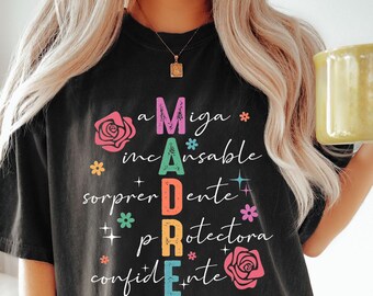 Madre T-shirt, Madre Definition Shirts, Latina Mom Tee, Mother's Day Gift, Latina Mama Dia De Las Madres Shirt, Spanish Mother