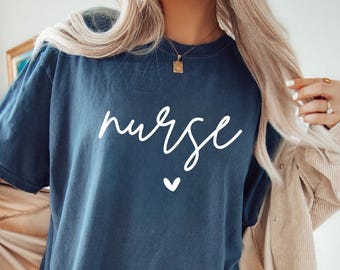 Nurse Heart Shirt, Nurse Shirt, Nurse Shirt Women, Nurse Gift Shirt, Nurse Tees, Nurse T-Shirts, Nurse Shirt Gift, Cute Nurse Typography Tee