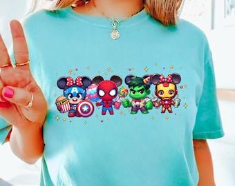 ディズニー スーパーヒーロー シャツ、ミッキー シャツ、スーパーヒーロー シャツ、スーパーヒーロー ファミリー シャツ、お揃いのファミリー T シャツ