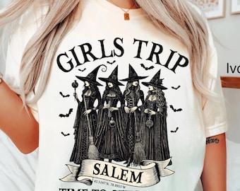 Girls Trip Salem Sweatshirt, Halloween Shirt, Retro Halloween T Shirt, Halloween Witch Sweatshirt, Salem Massachusetts, Salem Witch