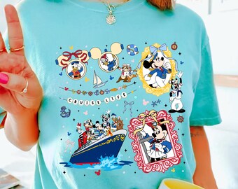 Comfort Colors® Coquette Bows Disney Cruise Line Shirt, Mickey & friends Girly Aesthetics Cruise shirt, Girls trip shirt, Mickey Minnie