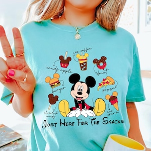 Comfort Color® Mickey Snacks Shirt, Disney Food Festival T-shirt, Just Here For The Snacks Sweatshirt, Mickey Festival Trip Tee