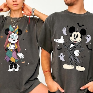 Maglietta Comfort Colors® Disney Halloween, maglietta Topolino e Minnie, maglietta Jack e Sally, maglietta Spooky Season, maglietta Zucca