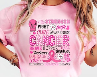 Maglietta contro il cancro al seno, Maglietta "Support The Fighters", Maglietta "Admire the Survivors", Onora i portati via, Maglietta "Nastro Rosa", Sensibilizzazione sul cancro al seno