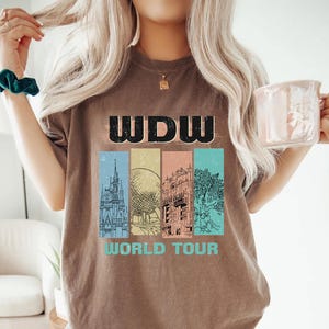 Retro WDW World Tour Comfort Colors Shirt, Disney World Shirt, Disney Vacation , Matching Disney Shirt, Disneyland Trip Disney Travel Shirt