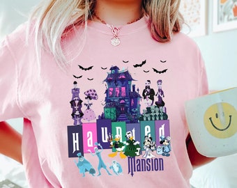 Vintage Haunted Mansion Liberty Square Comfort Colors Shirt, Hitchhiking Ghosts Shirt, Haunted Mansion Halloween T-shirt