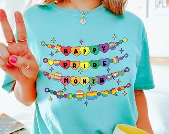 Happy Pride Month Armband Shirt, LGBT Shirt, Pride Day Shirt, Gay Pride, Regenbogen, LGBTQ Tee, Fortschritt Stolz, soziale Gerechtigkeit, Unterstützung LGBTQ+
