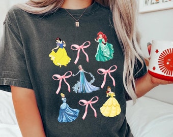 Camisa con lazo de princesa de Disneyland, camisa de princesa a juego, camisa de viaje de niñas a Disneyland, camisa de mejores amigas de Disney, camisa de princesa para niñas