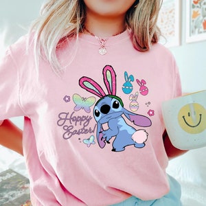 Happy Easter Stitch Easter Shirt, Disney Stitch Tee, Easter Bunny Shirt, Easter Spring Shirt, Funny Easter Sweater, Stitch Bunny Tee