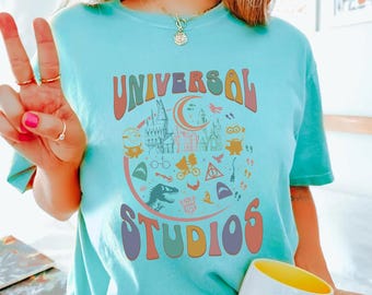 Camiseta retro vintage de Universal Studios, camiseta de Universal Studios, camiseta de Universal Orland, camiseta de Universal Florida, camiseta de viaje familiar de Universal