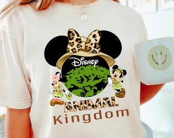 Camisa con colores cómodos de Disney Animal Kingdom Mickey Safari, camisa vintage Animal Kingdom, camisa de viaje de Disney Safari, camisas de Disneyworld