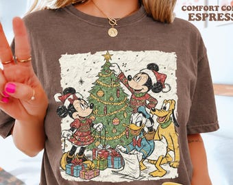 Disney Christmas Shirt, Mickey And Minnie Xmas T-shirt, Merry Christmas Party Tee, Happy Christmas Shirt, Disney Castle Xmas