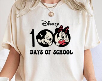 Comfort Colors® Disney 100 Years Of School Shirt, Disney Vacay Shirt, Disney Party T-Shirt, Disneyland T-Shirt, Mickey and Minnie Shirt
