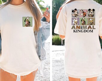 Maglietta Disney Animal Kingdom Topolino e Minnie Comfort Colors, maglietta bifacciale Disney Animal Kingdom Topolino, maglietta Disney Family Animal Kingdom
