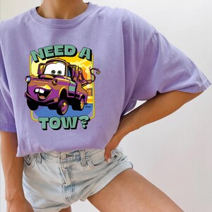 Camiseta "Tow Mater" de Comfort Colors, camiseta "Tow Mater Truck" de Cars, Radiator Springs, Disneyland, camisetas familiares de Disney World, para adultos, niños y bebés. imagen 5